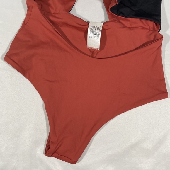 NWT TAVIK‎ [ XS ] Lela Colorblock Cut-Out One Piece Swimsuit in Rust/ Black - Picture 11 of 13